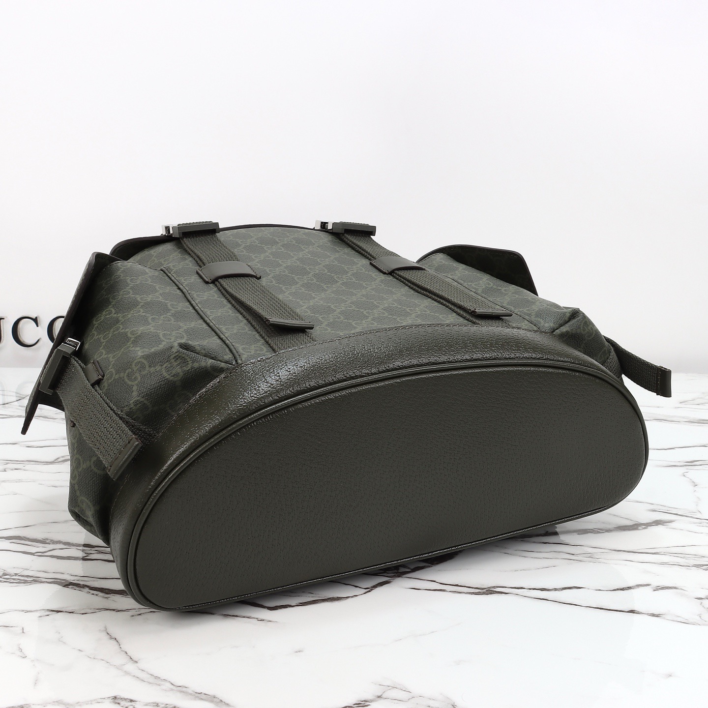 Gucci 구찌 GG 수프림 백팩 캔버스 레더 트리밍 카키 그린 6