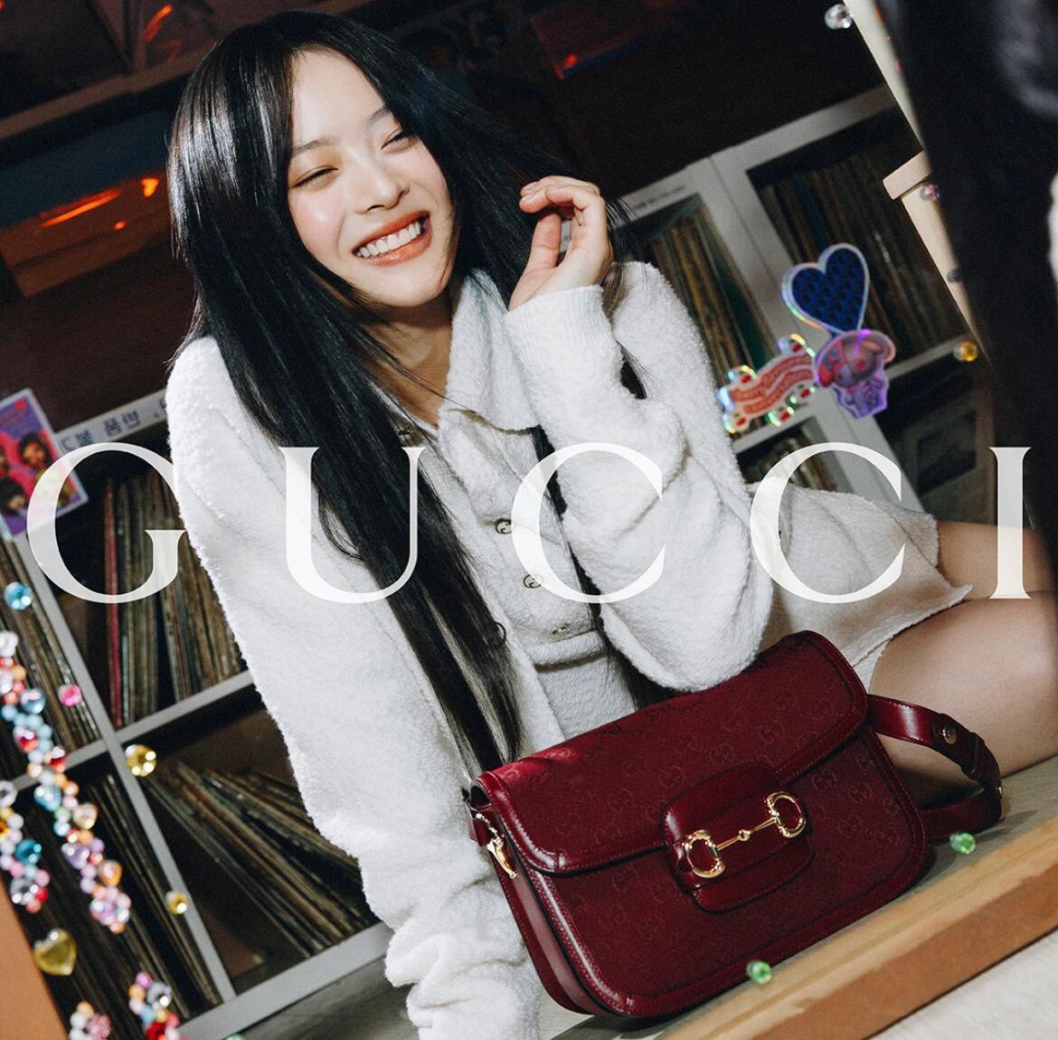 Gucci 구찌 홀스빗 GG 자카드 숄더백 레더 트리밍 와인 레드 1