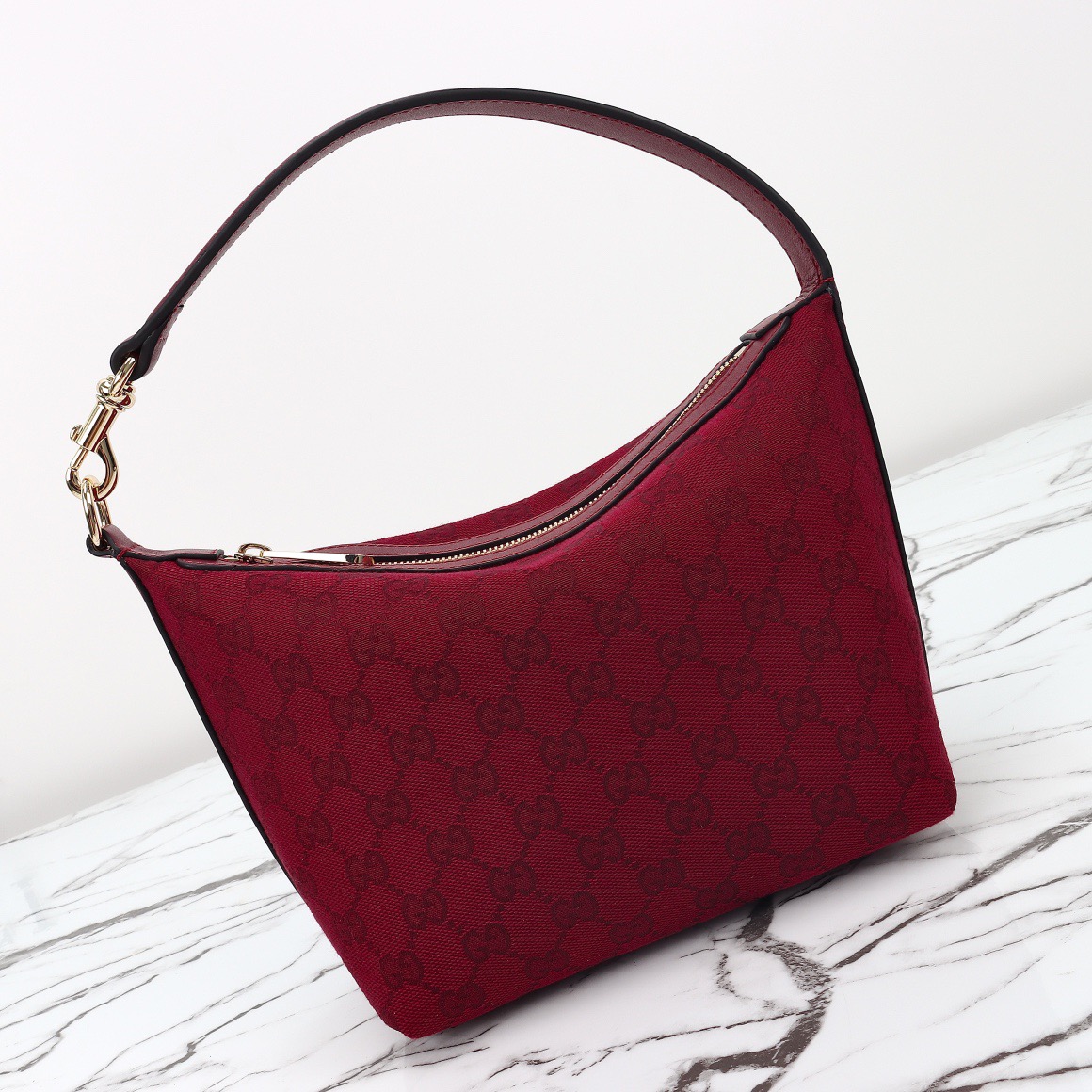 Gucci 구찌 795168 GG 자카드 미니 숄더백 레드 캔버스 레더 트리밍 6