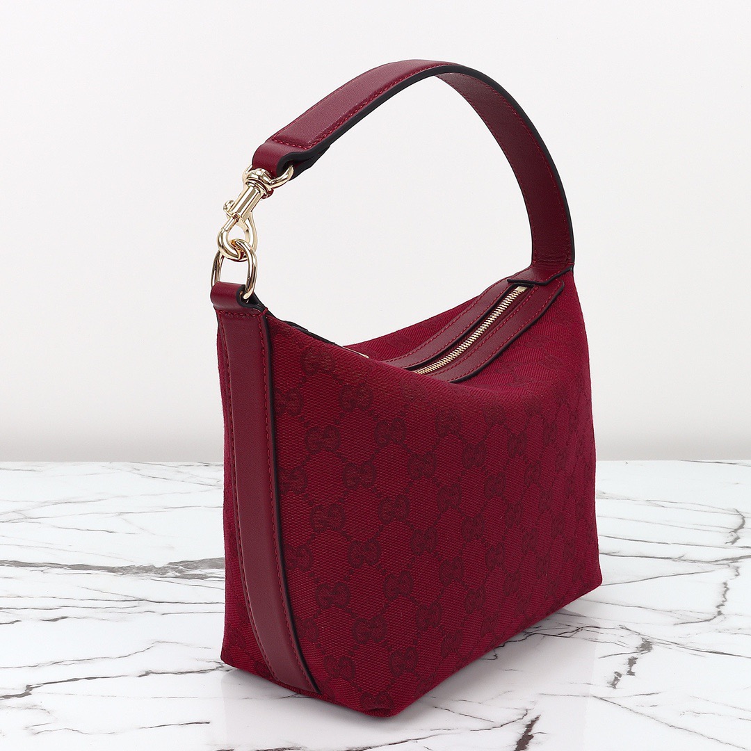 Gucci 구찌 795168 GG 자카드 미니 숄더백 레드 캔버스 레더 트리밍 7