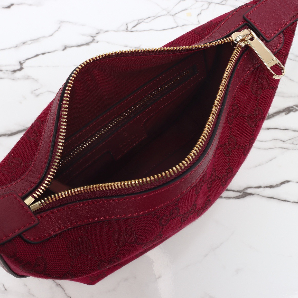 Gucci 구찌 795168 GG 자카드 미니 숄더백 레드 캔버스 레더 트리밍 10