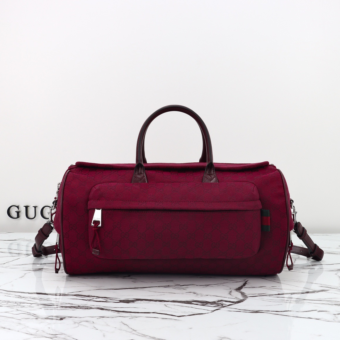 Gucci 구찌 GG 수프림 캔버스 보스턴백 버건디 800185 5