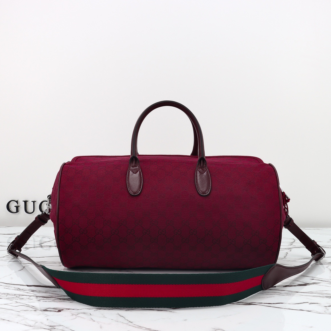 Gucci 구찌 GG 수프림 캔버스 보스턴백 버건디 800185 7