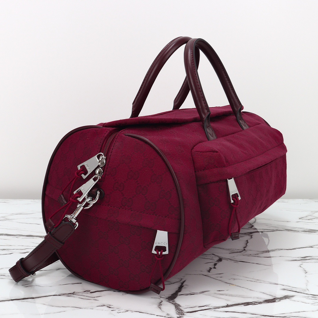 Gucci 구찌 GG 수프림 캔버스 보스턴백 버건디 800185 9