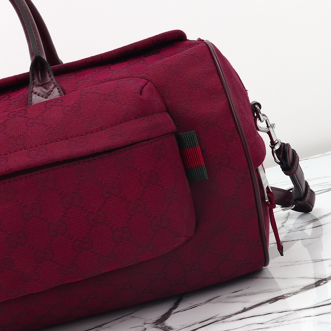 Gucci 구찌 GG 수프림 캔버스 보스턴백 버건디 800185 11