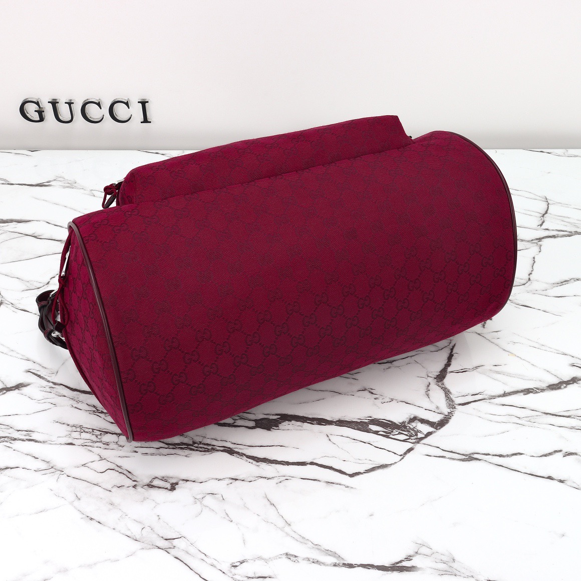 Gucci 구찌 GG 수프림 캔버스 보스턴백 버건디 800185 12