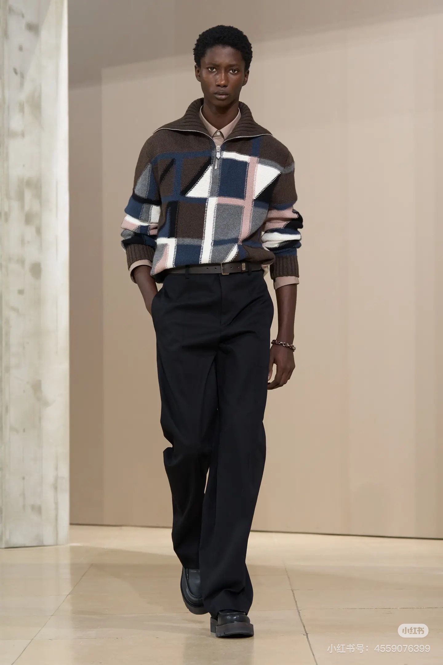 Hermes 에르메스 2025 FW 남성 하프집업 패턴 니트 풀오버 4