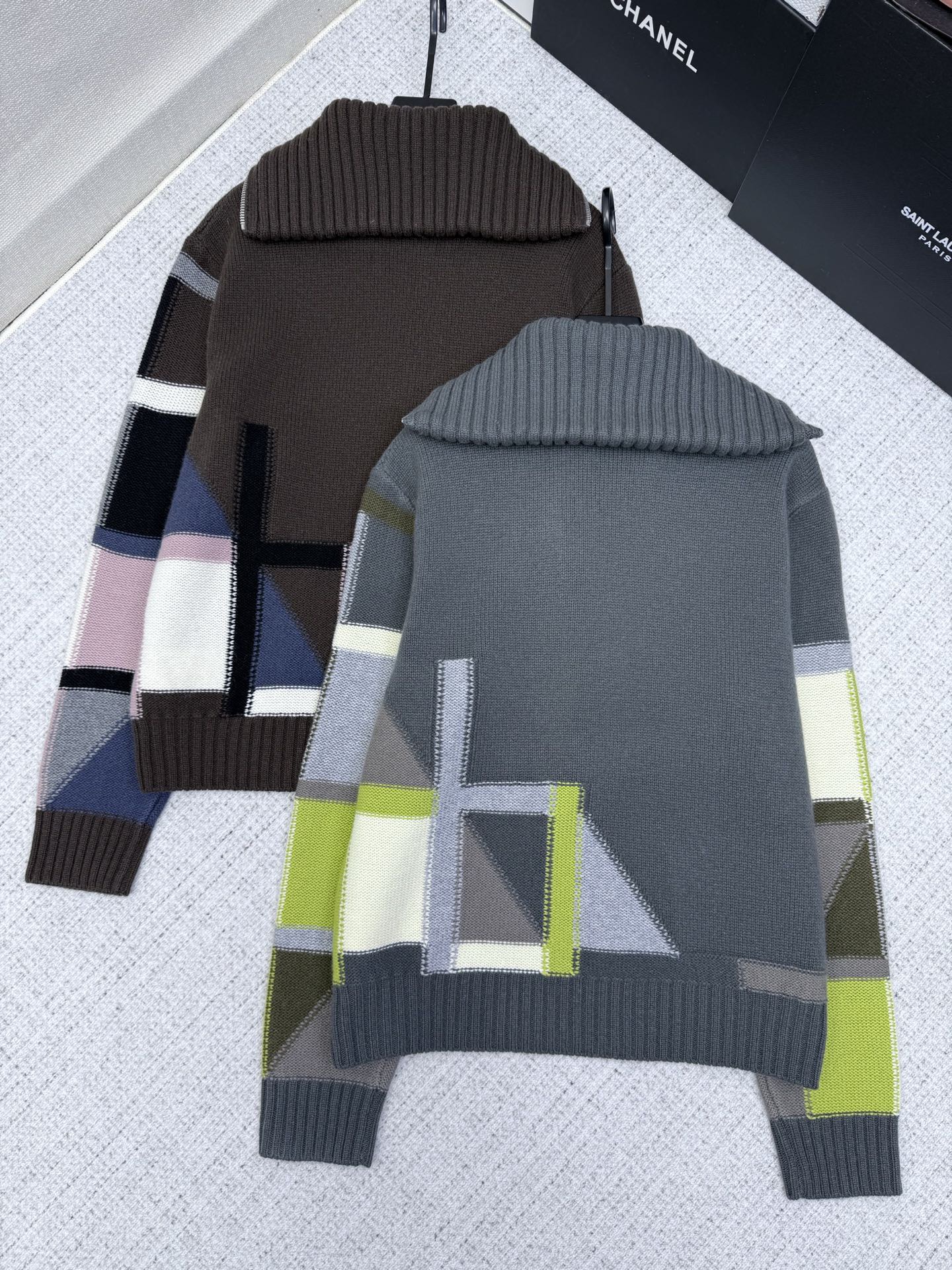 Hermes 에르메스 2025 FW 남성 하프집업 패턴 니트 풀오버 21