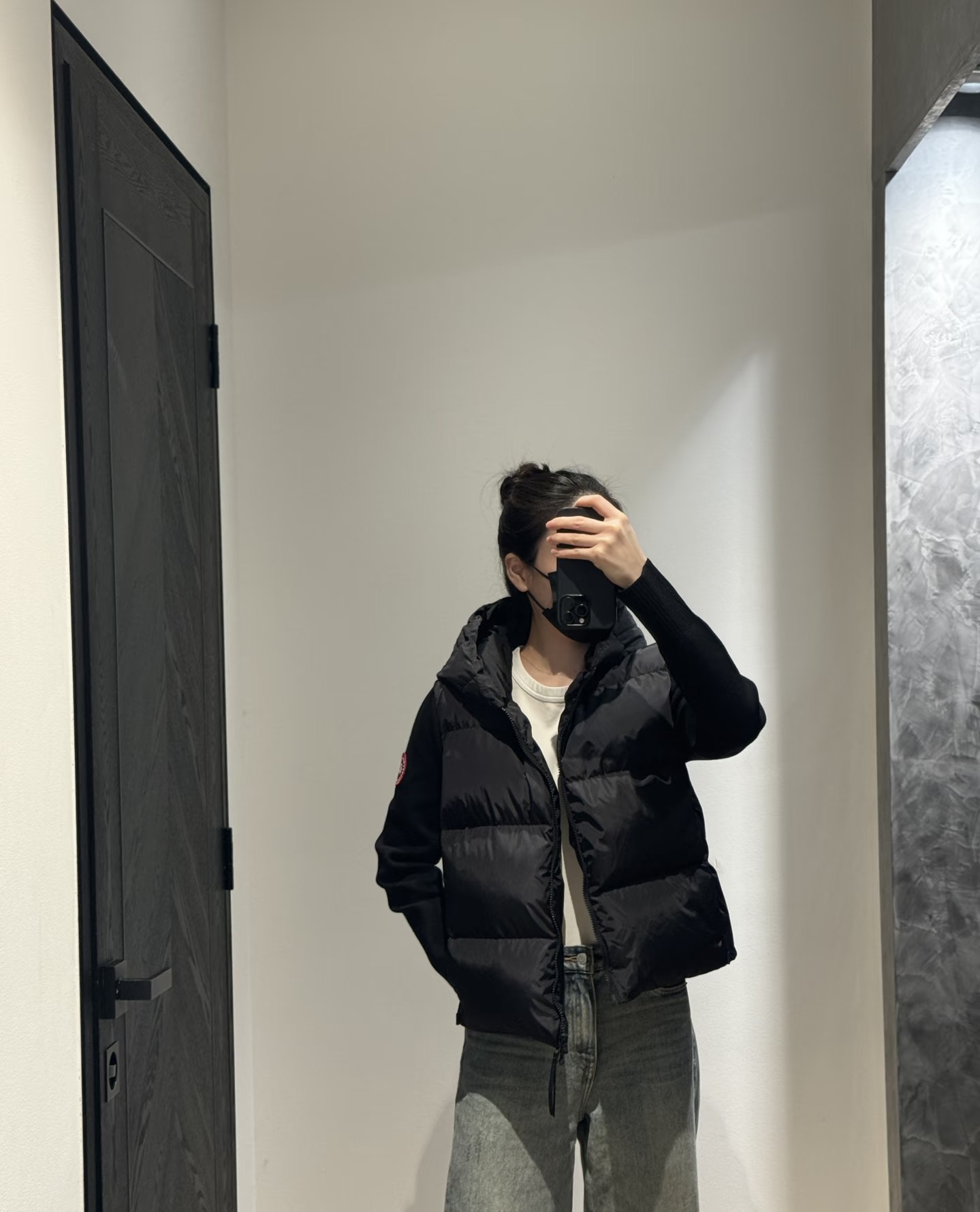 Canada Goose 캐나다구스 HyBridge 니트 패널 다운 후드 집업 6507WT 13