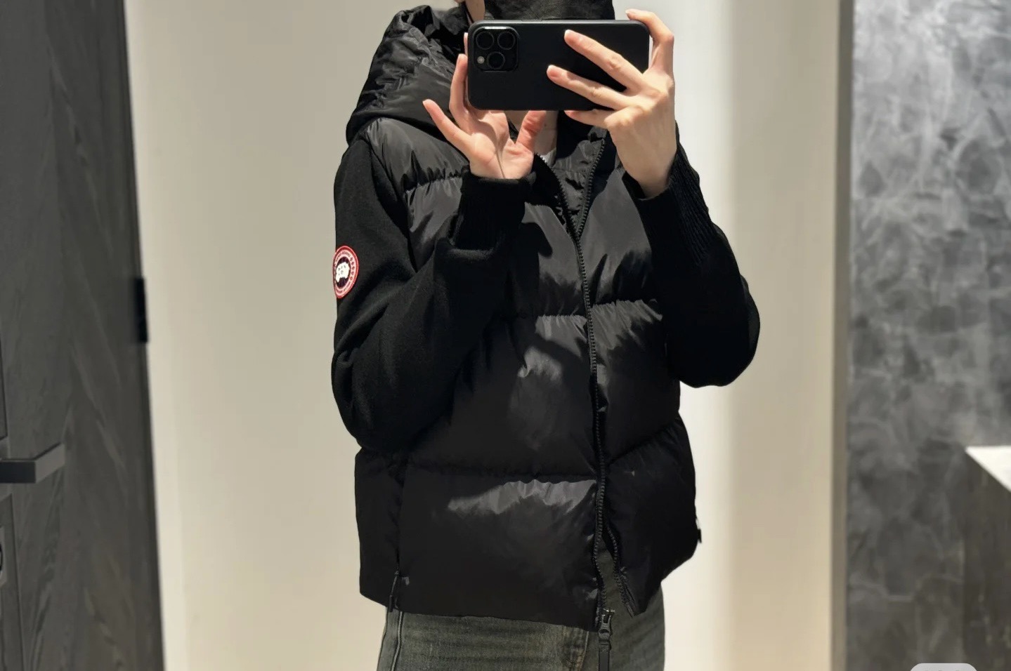 Canada Goose 캐나다구스 HyBridge 니트 패널 다운 후드 집업 6507WT 15