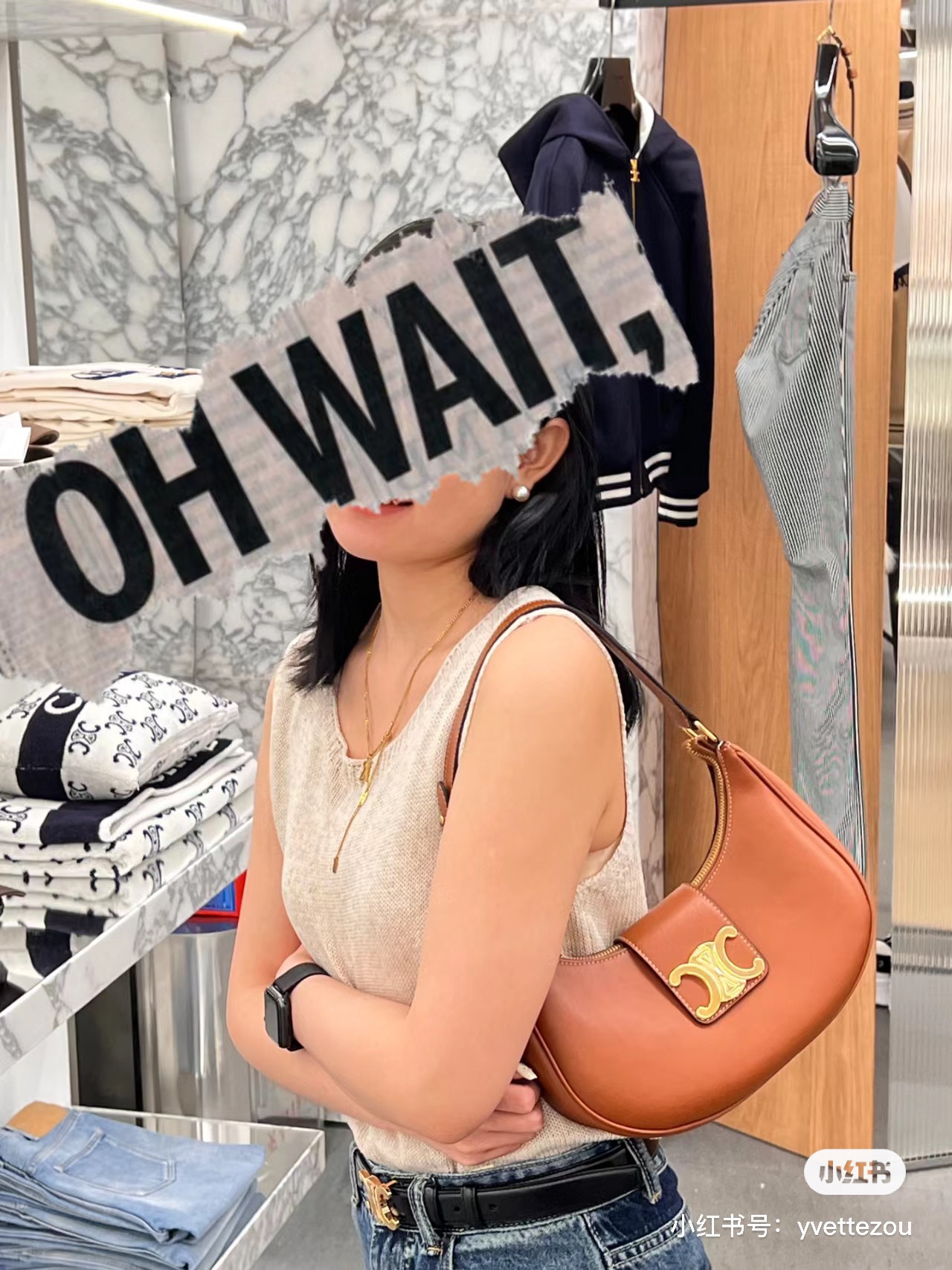 Celine 셀린느 AVA 트리오페 호보백 스무스 카프스킨 블랙 골드 3