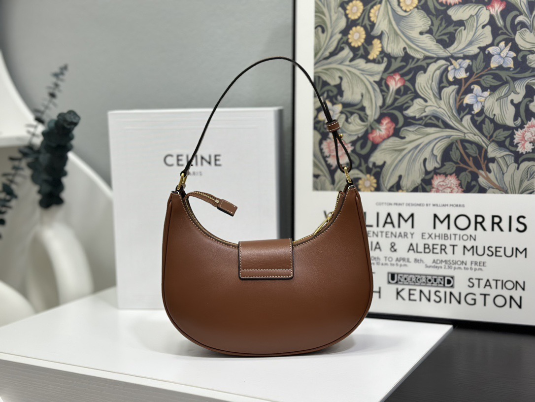 Celine 셀린느 AVA 트리오페 호보백 스무스 카프스킨 블랙 골드 12