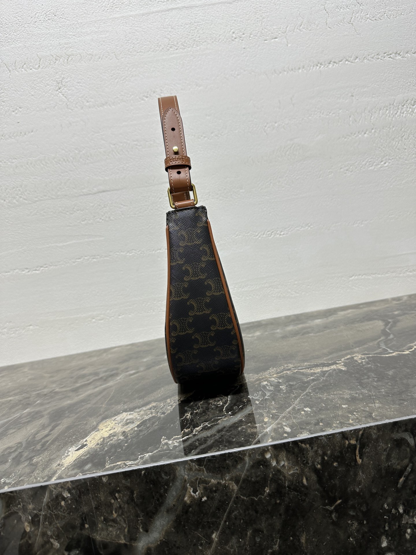 Celine 셀린느 AVA 아바 트리오페 캔버스 숄더백 브라운 골드 하드웨어 9