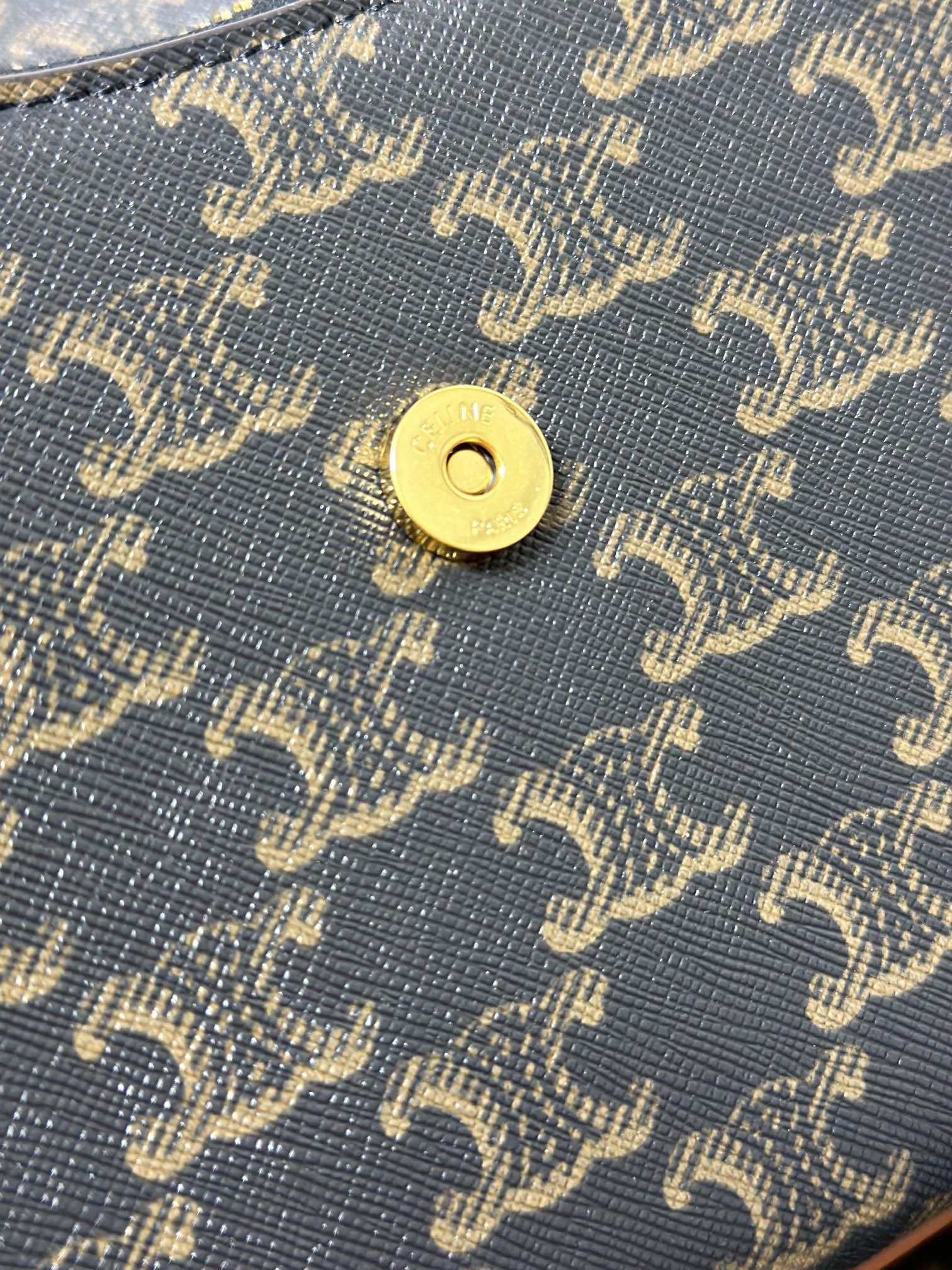 Celine 셀린느 AVA 아바 트리오페 캔버스 숄더백 브라운 골드 하드웨어 13