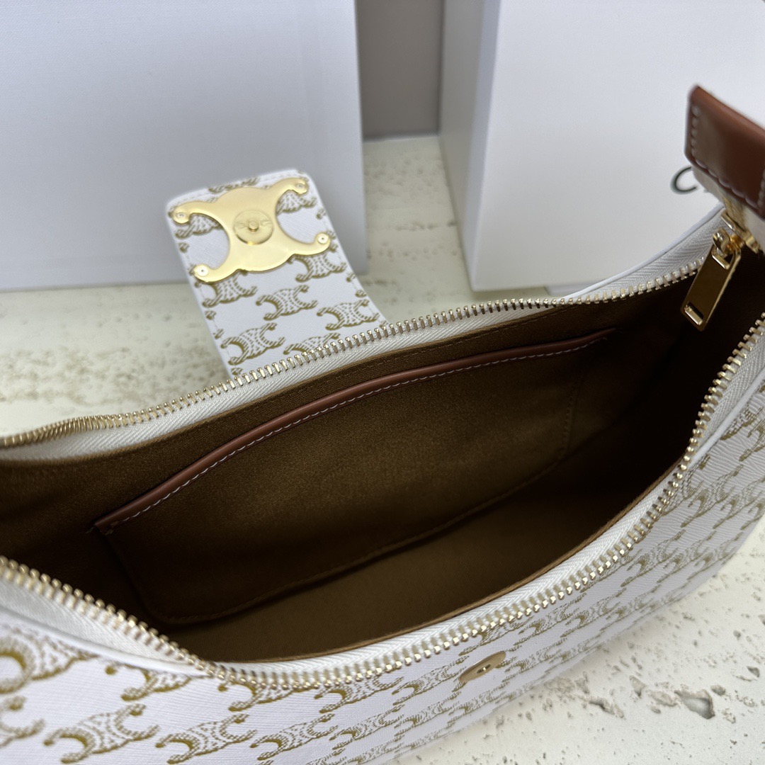 Celine 셀린느 AVA 아바 트리오페 캔버스 숄더백 브라운 골드 하드웨어 7