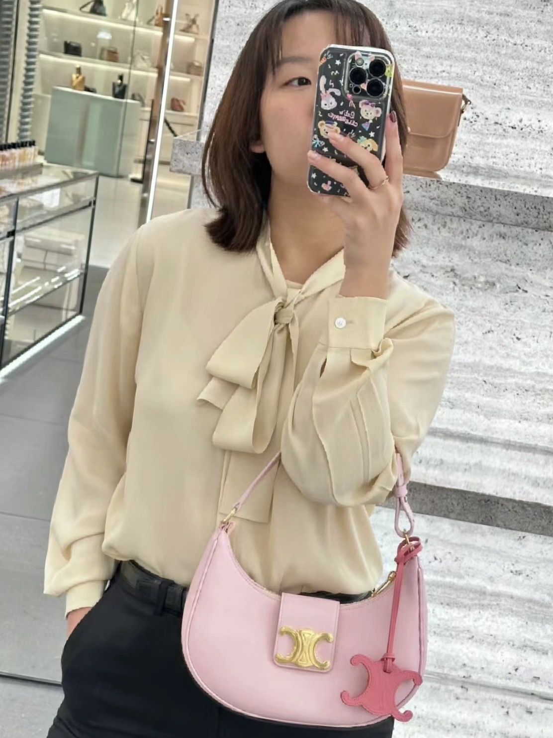 Celine 셀린느 AVA 아바 트리오페 캔버스 숄더백 브라운 골드 하드웨어 4