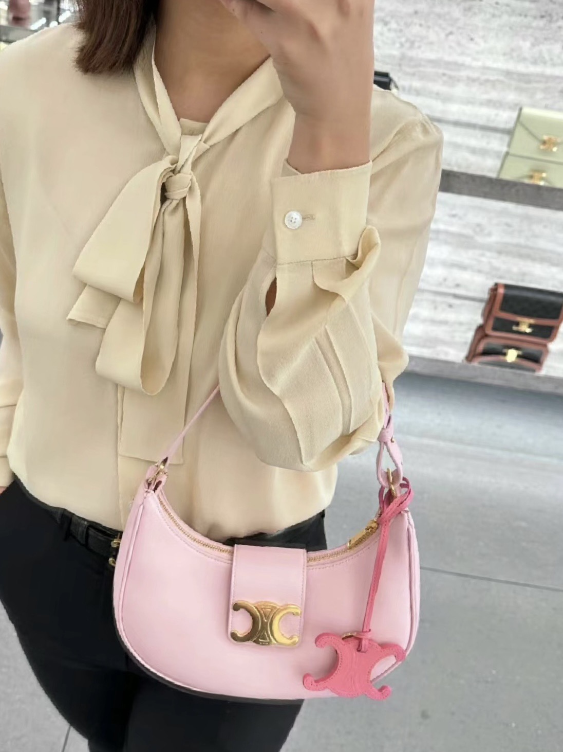 Celine 셀린느 AVA 아바 트리오페 캔버스 숄더백 브라운 골드 하드웨어 6