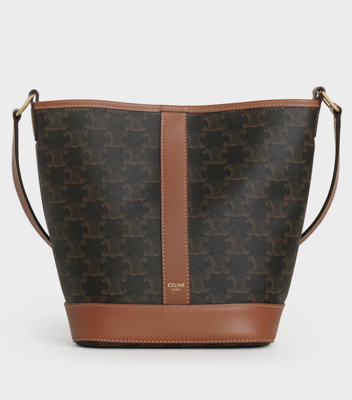 Celine 셀린느 트리오페 캔버스 미니 버킷백 코팅 캔버스 카프스킨 브라운 7