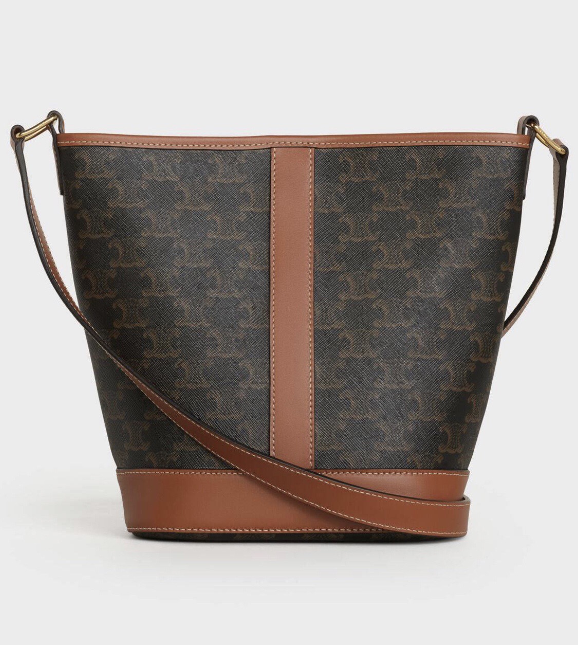 Celine 셀린느 트리오페 캔버스 미니 버킷백 코팅 캔버스 카프스킨 브라운 9