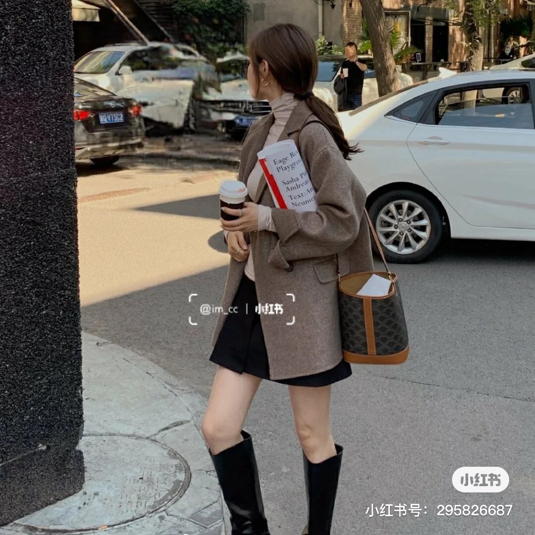 Celine 셀린느 트리오페 캔버스 미니 버킷백 코팅 캔버스 카프스킨 브라운 21