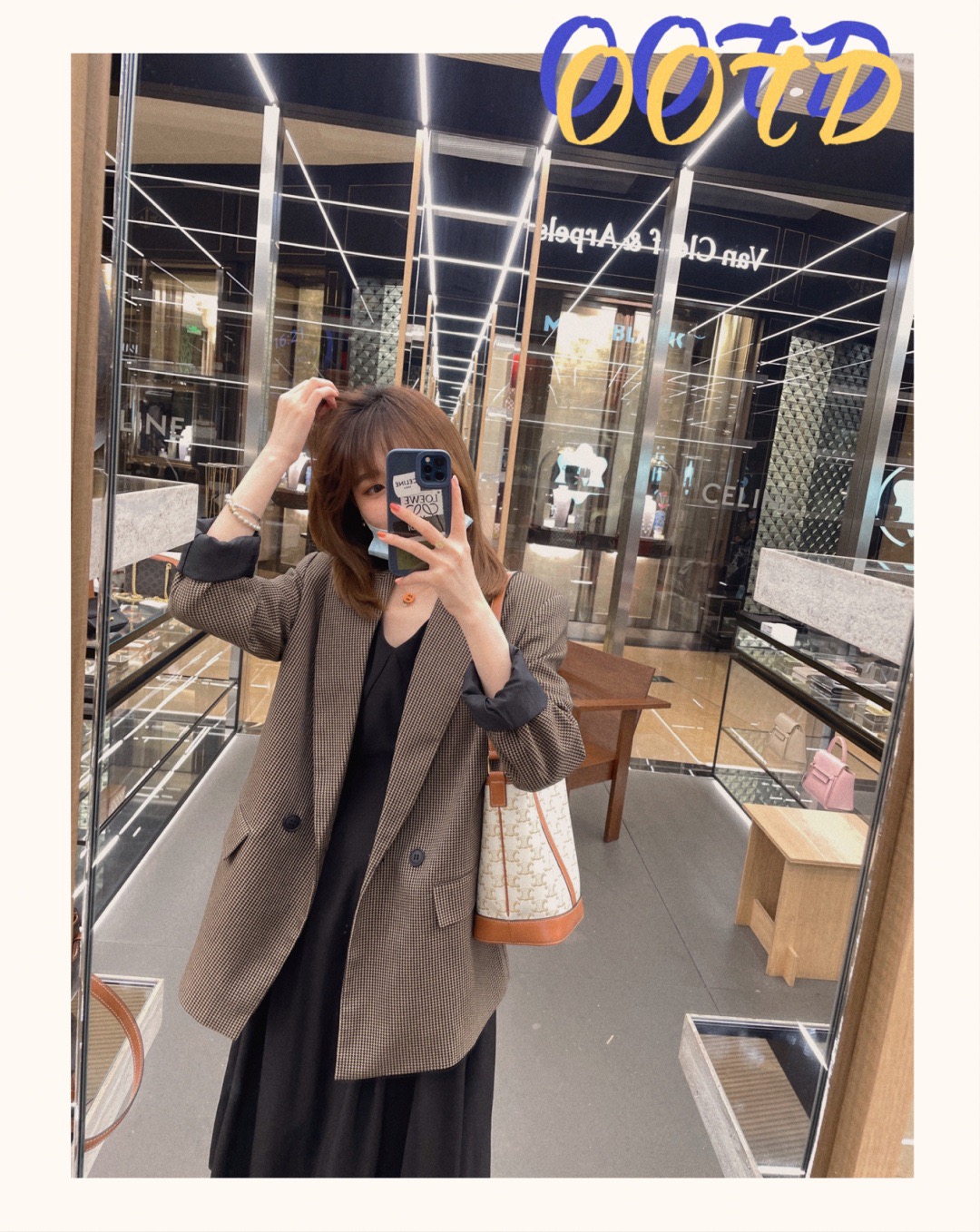 Celine 셀린느 트리오페 캔버스 미니 버킷백 코팅 캔버스 카프스킨 브라운 4