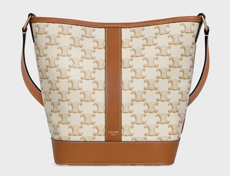 Celine 셀린느 트리오페 캔버스 미니 버킷백 코팅 캔버스 카프스킨 브라운 8
