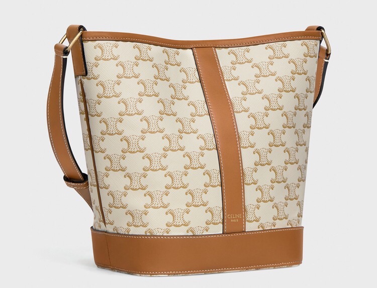 Celine 셀린느 트리오페 캔버스 미니 버킷백 코팅 캔버스 카프스킨 브라운 9