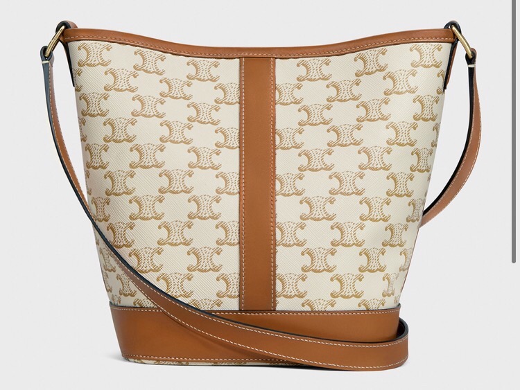 Celine 셀린느 트리오페 캔버스 미니 버킷백 코팅 캔버스 카프스킨 브라운 10