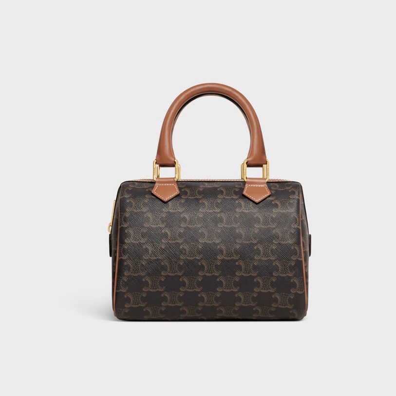 Celine 셀린느 트리오페 캔버스 미니 보스턴백 브라운 탑핸들 4