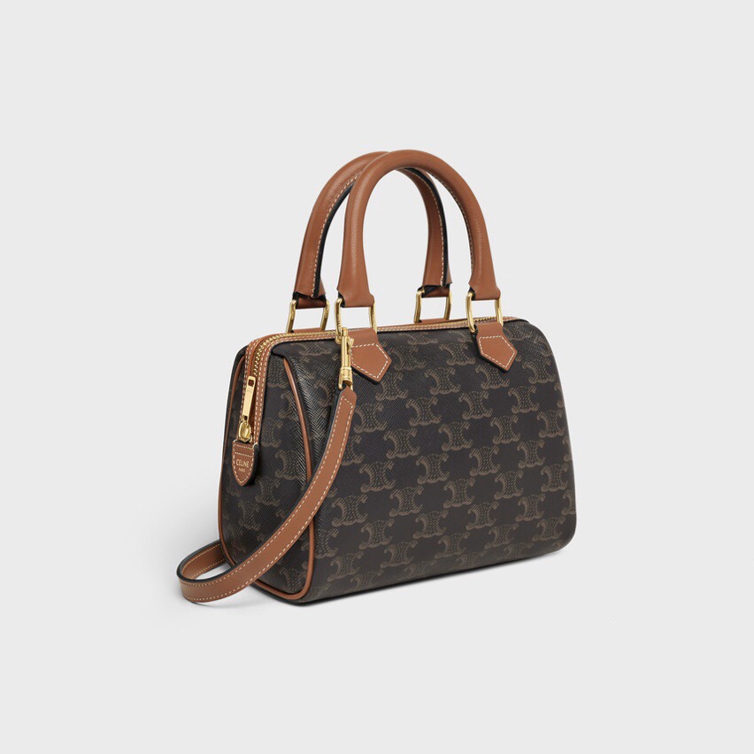 Celine 셀린느 트리오페 캔버스 미니 보스턴백 브라운 탑핸들 5