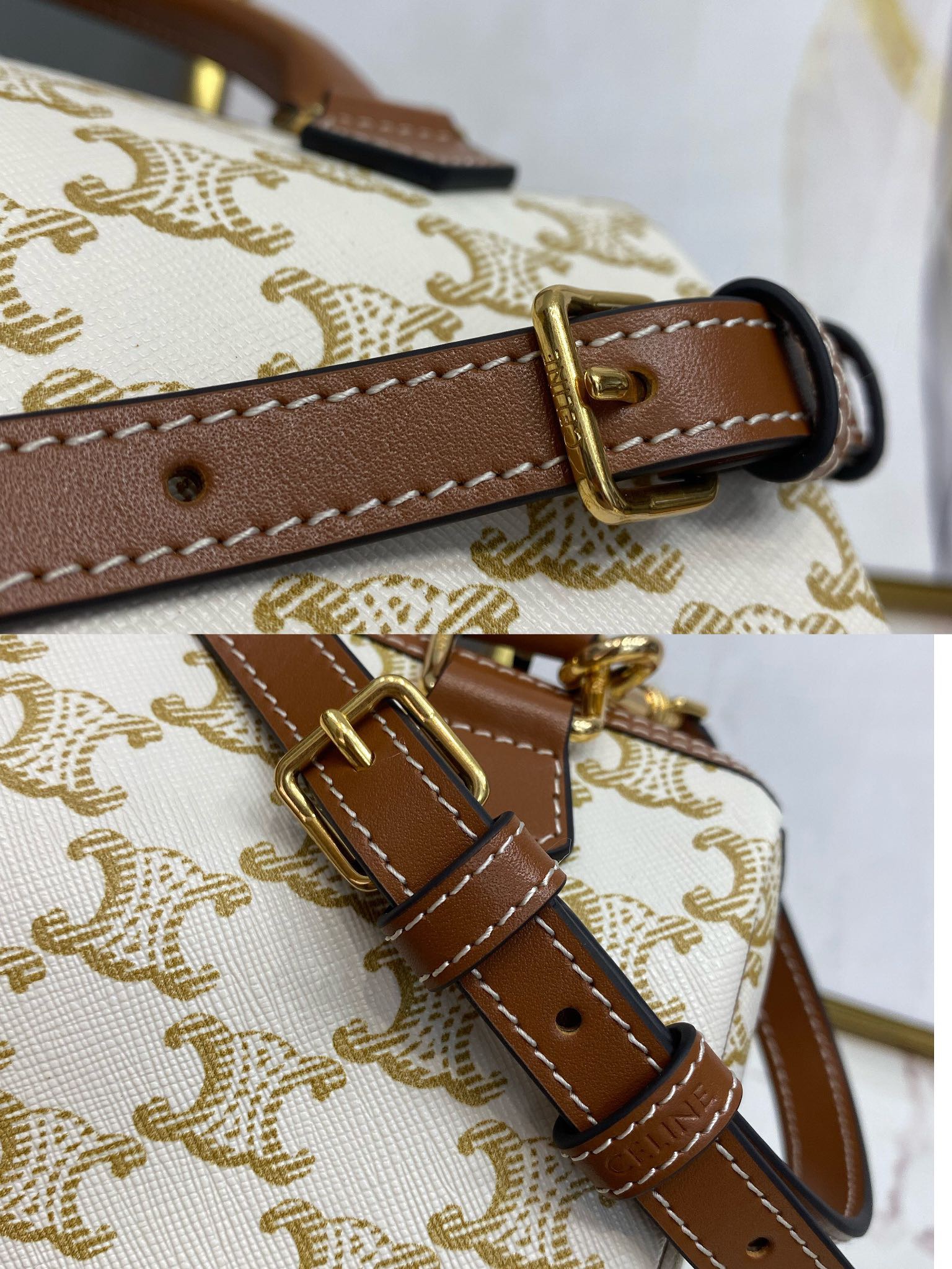 Celine 셀린느 트리오페 캔버스 미니 보스턴백 브라운 탑핸들 8