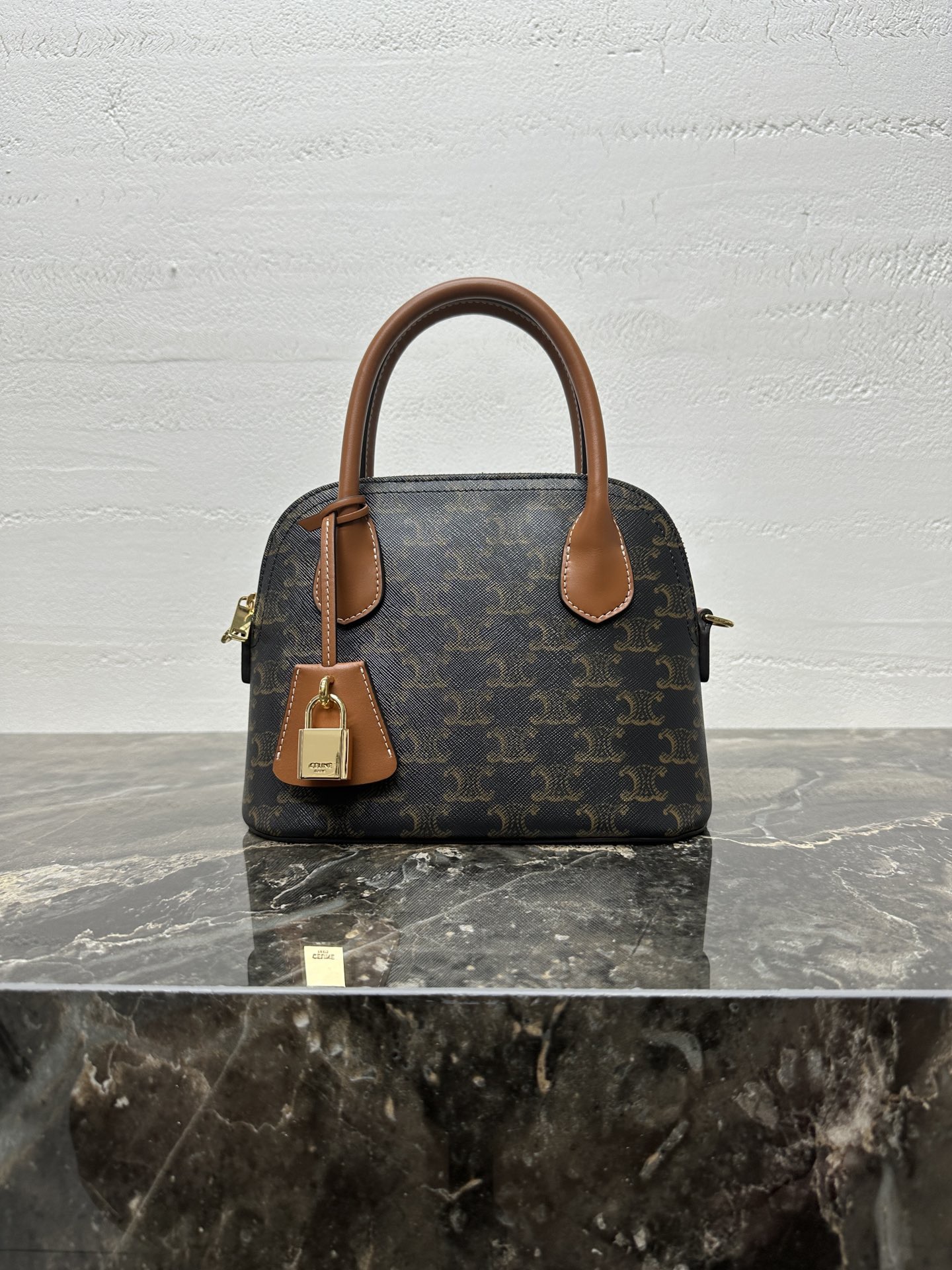 Celine 셀린느 Teen Honorine 트리오프 코팅 캔버스 토트백 브라운 13