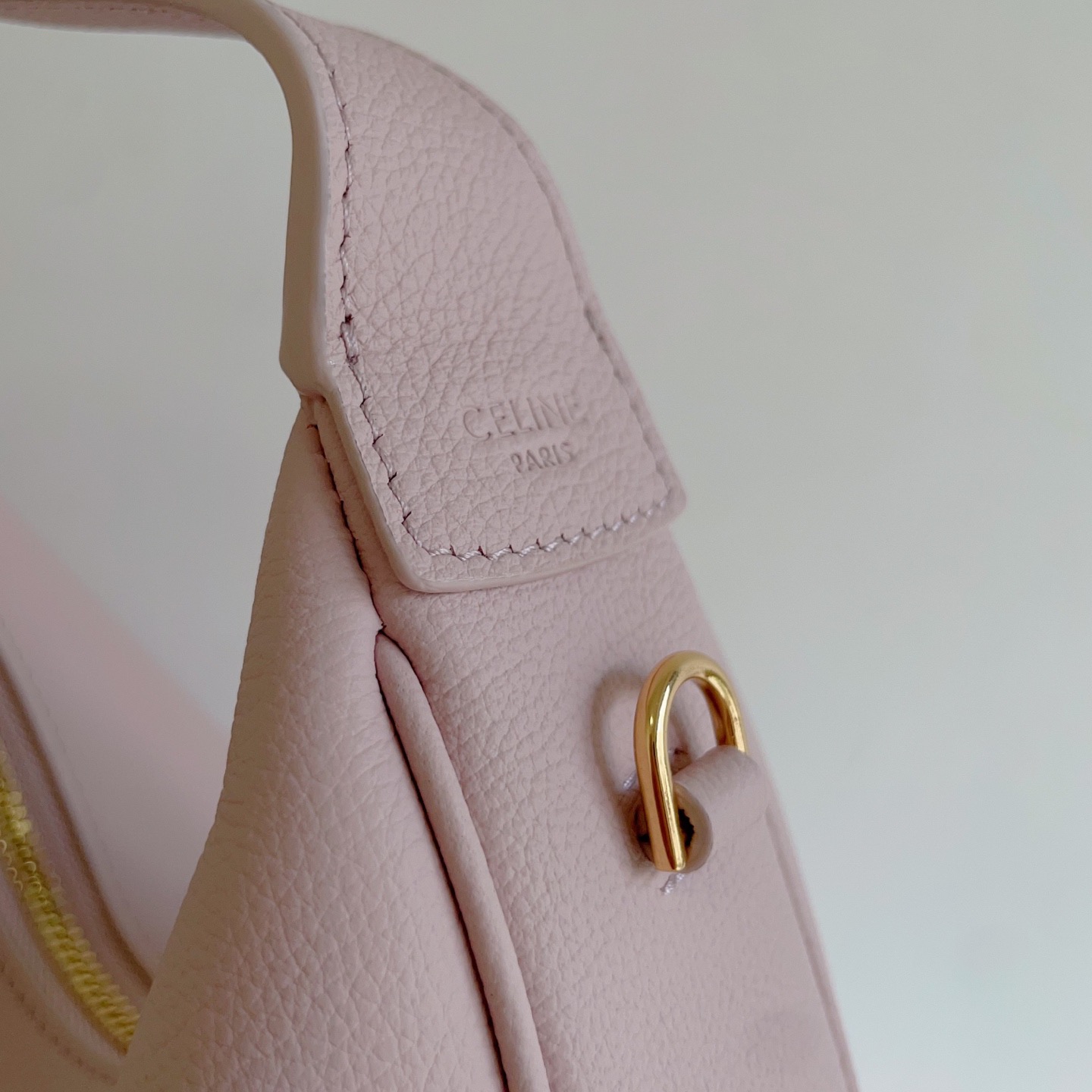 Celine 셀린느 루루 스몰 하프문 호보백 그레인드 카프스킨 파우더 핑크 골드 하드웨어 6