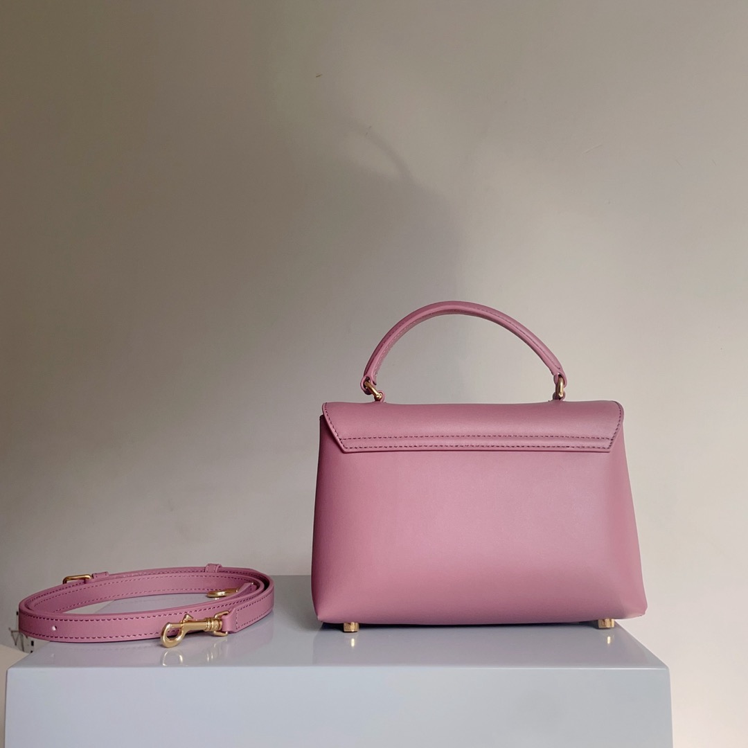 Celine 셀린느 Nino 트리오므프 탑핸들백 스무스 카프스킨 로즈 핑크 골드 하드웨어 3