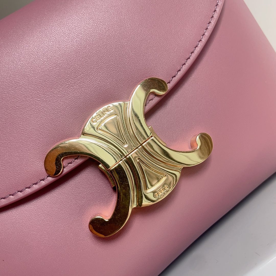 Celine 셀린느 Nino 트리오므프 탑핸들백 스무스 카프스킨 로즈 핑크 골드 하드웨어 4