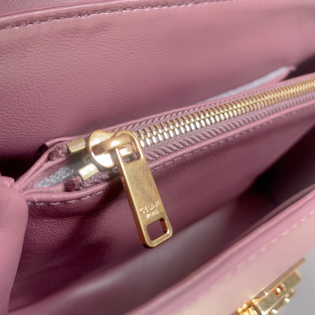 Celine 셀린느 Nino 트리오므프 탑핸들백 스무스 카프스킨 로즈 핑크 골드 하드웨어 8