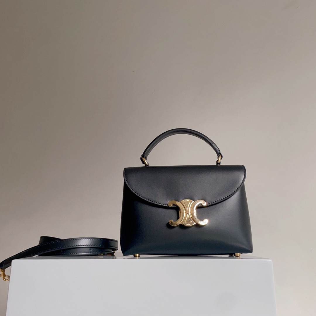 Celine 셀린느 Nino 트리오므프 탑핸들백 스무스 카프스킨 로즈 핑크 골드 하드웨어 5