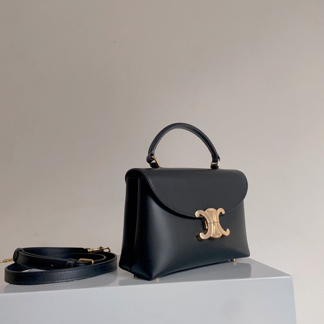 Celine 셀린느 Nino 트리오므프 탑핸들백 스무스 카프스킨 로즈 핑크 골드 하드웨어 6