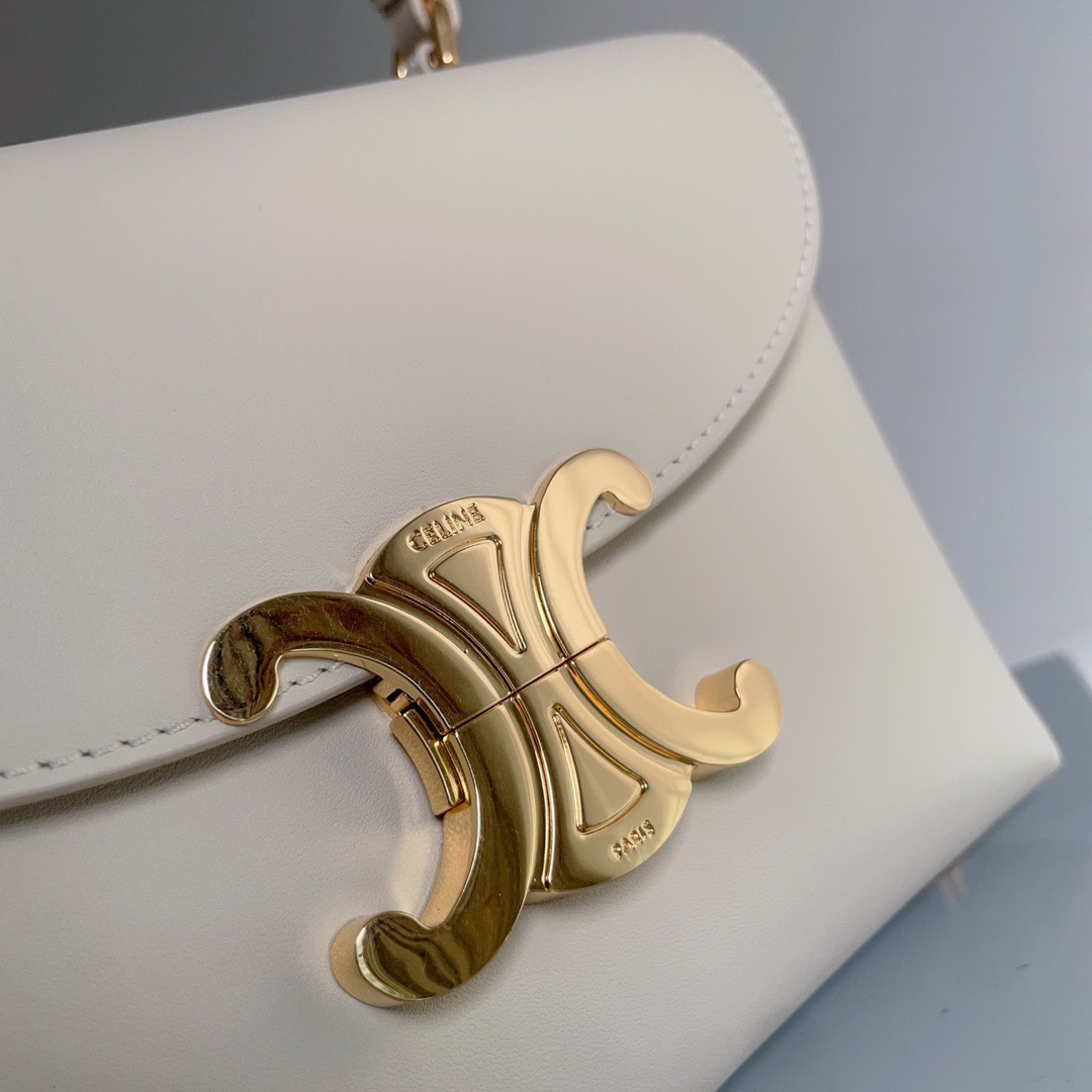 Celine 셀린느 Nino 트리오므프 탑핸들백 스무스 카프스킨 로즈 핑크 골드 하드웨어 8