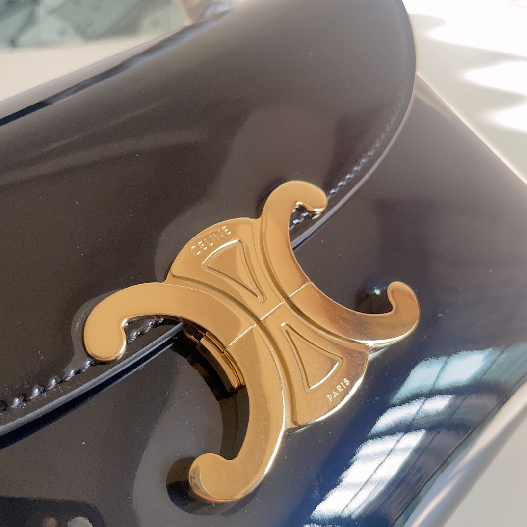 Celine 셀린느 TEEN NINO 탑핸들백 페이턴트 레더 블랙 골드 4