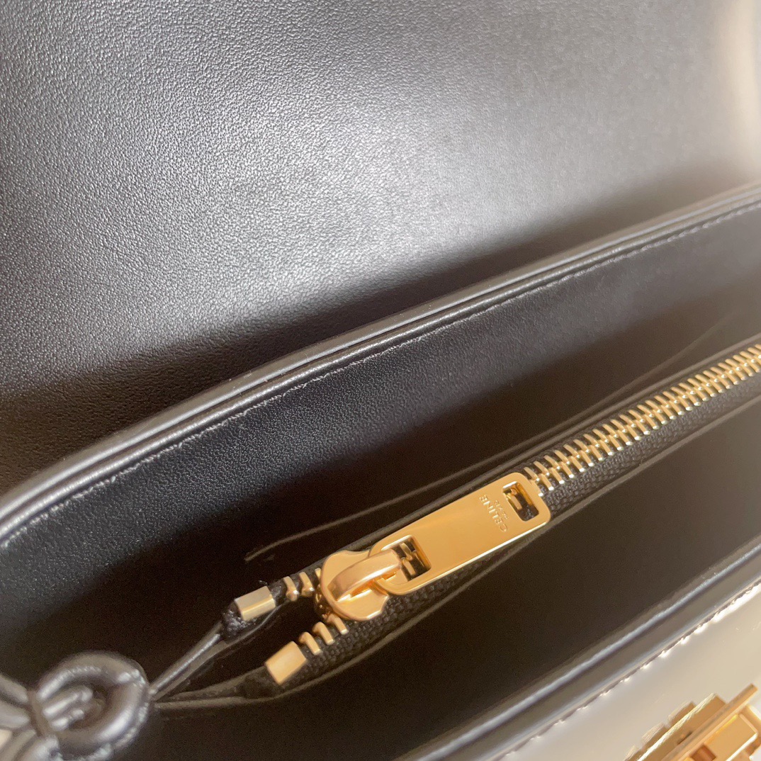 Celine 셀린느 TEEN NINO 탑핸들백 페이턴트 레더 블랙 골드 6