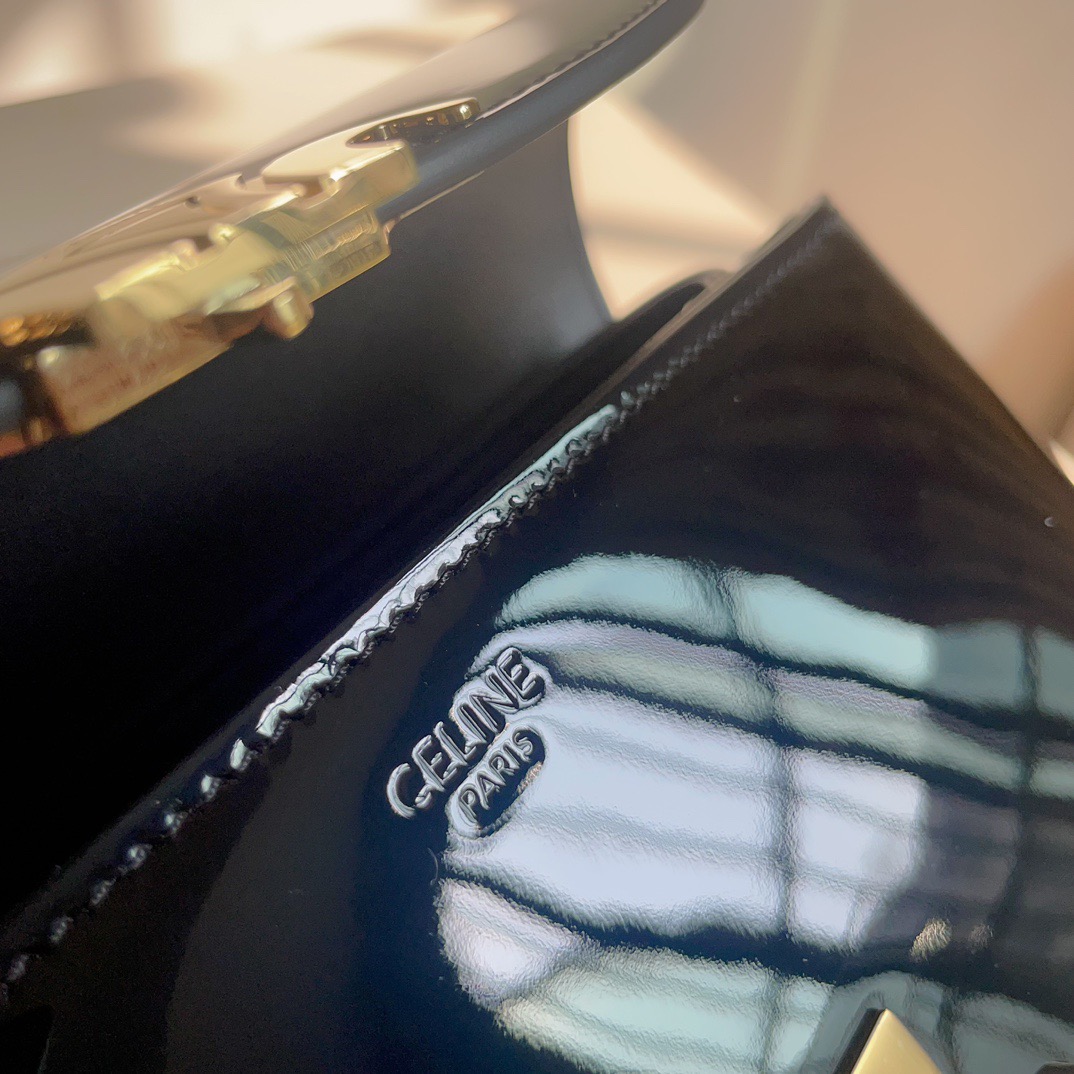 Celine 셀린느 TEEN NINO 탑핸들백 페이턴트 레더 블랙 골드 7