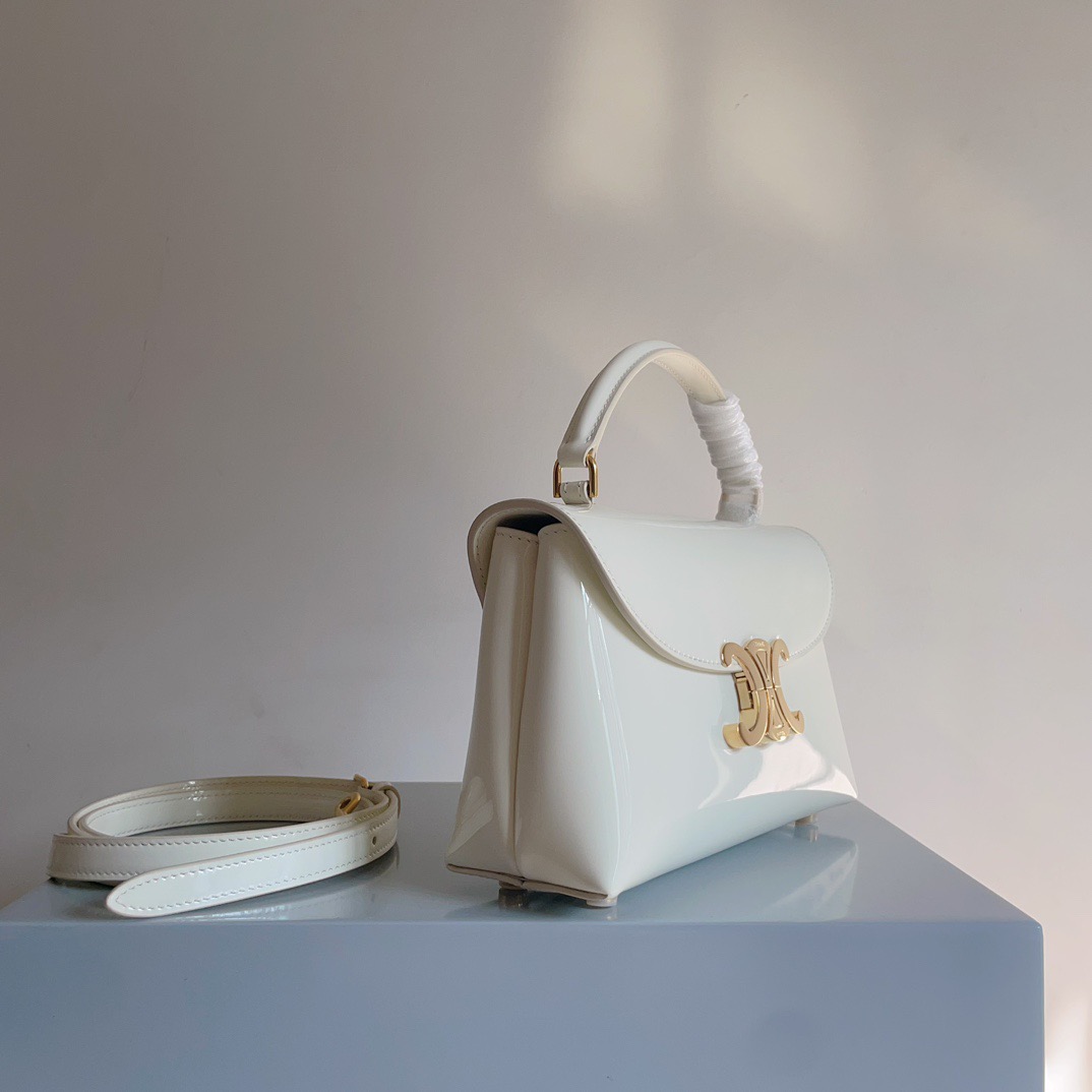 Celine 셀린느 TEEN NINO 탑핸들백 페이턴트 레더 블랙 골드 2