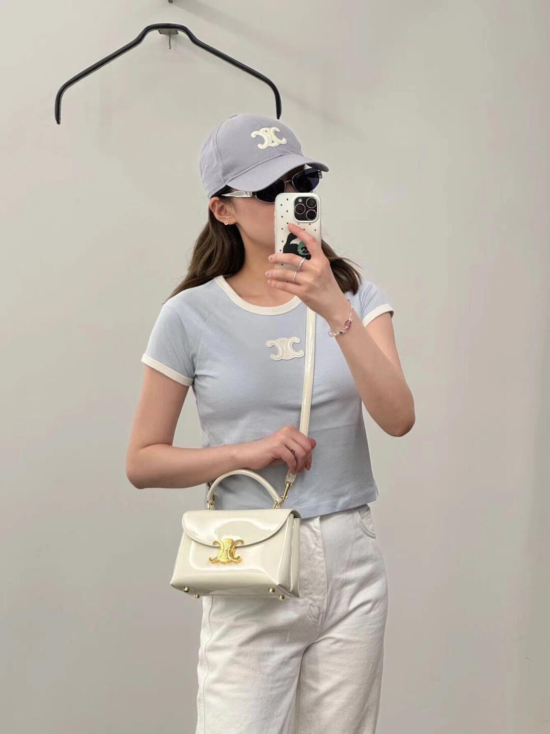 Celine 셀린느 TEEN NINO 탑핸들백 페이턴트 레더 블랙 골드 13