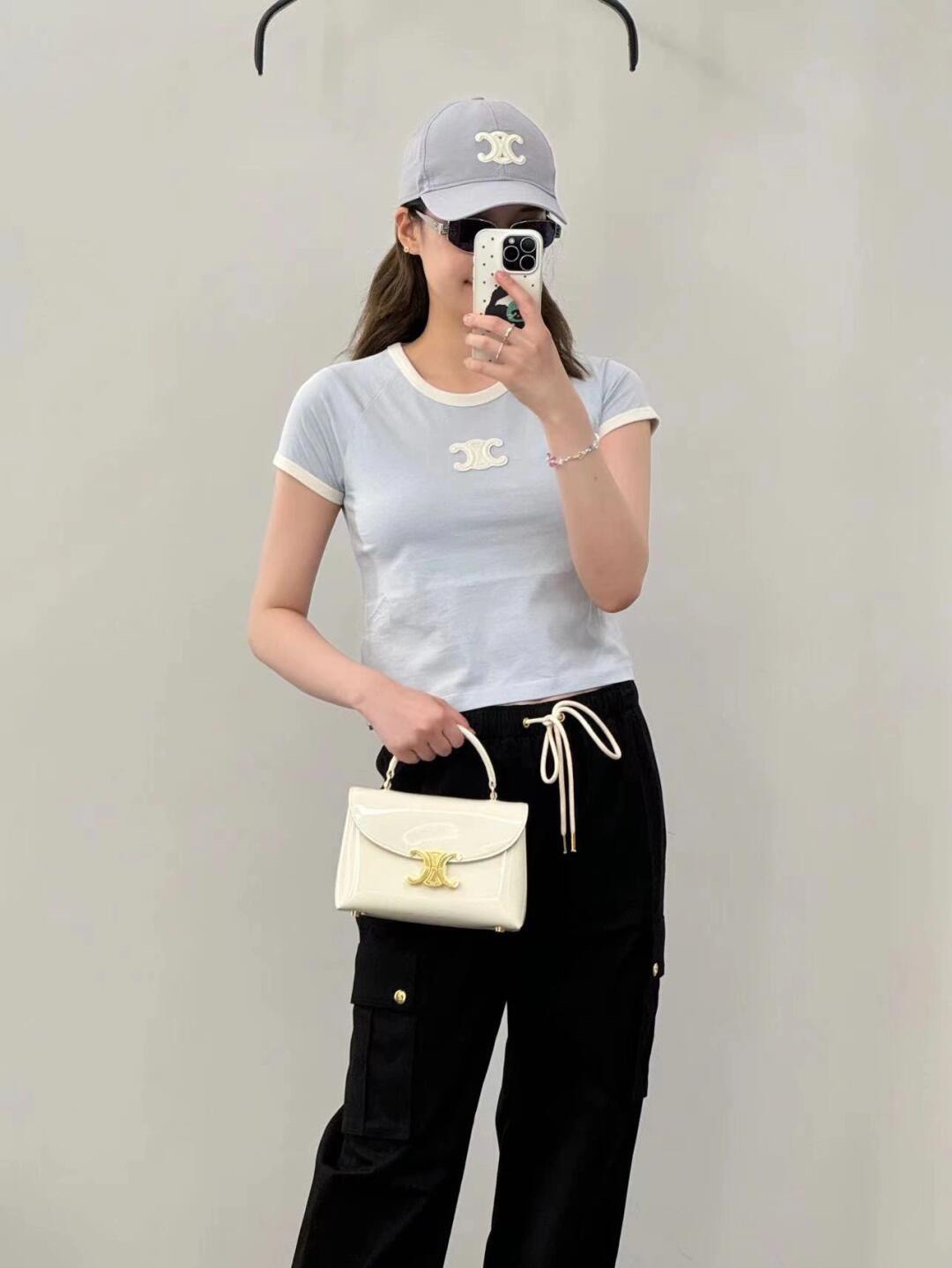 Celine 셀린느 TEEN NINO 탑핸들백 페이턴트 레더 블랙 골드 15