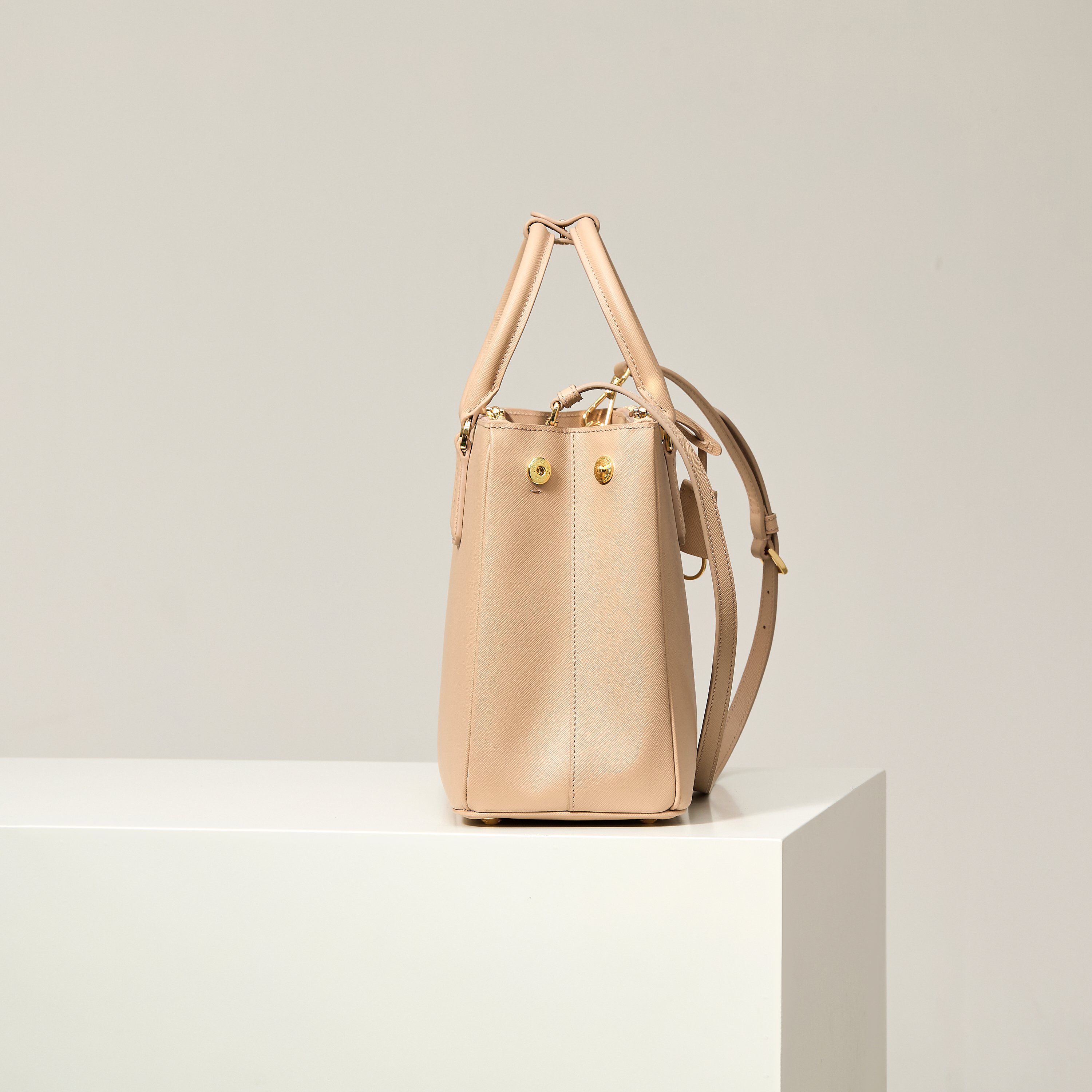 Prada 프라다 갤러리아 1BA274 사피아노 레더 누드 핑크 토트백  32cm 3