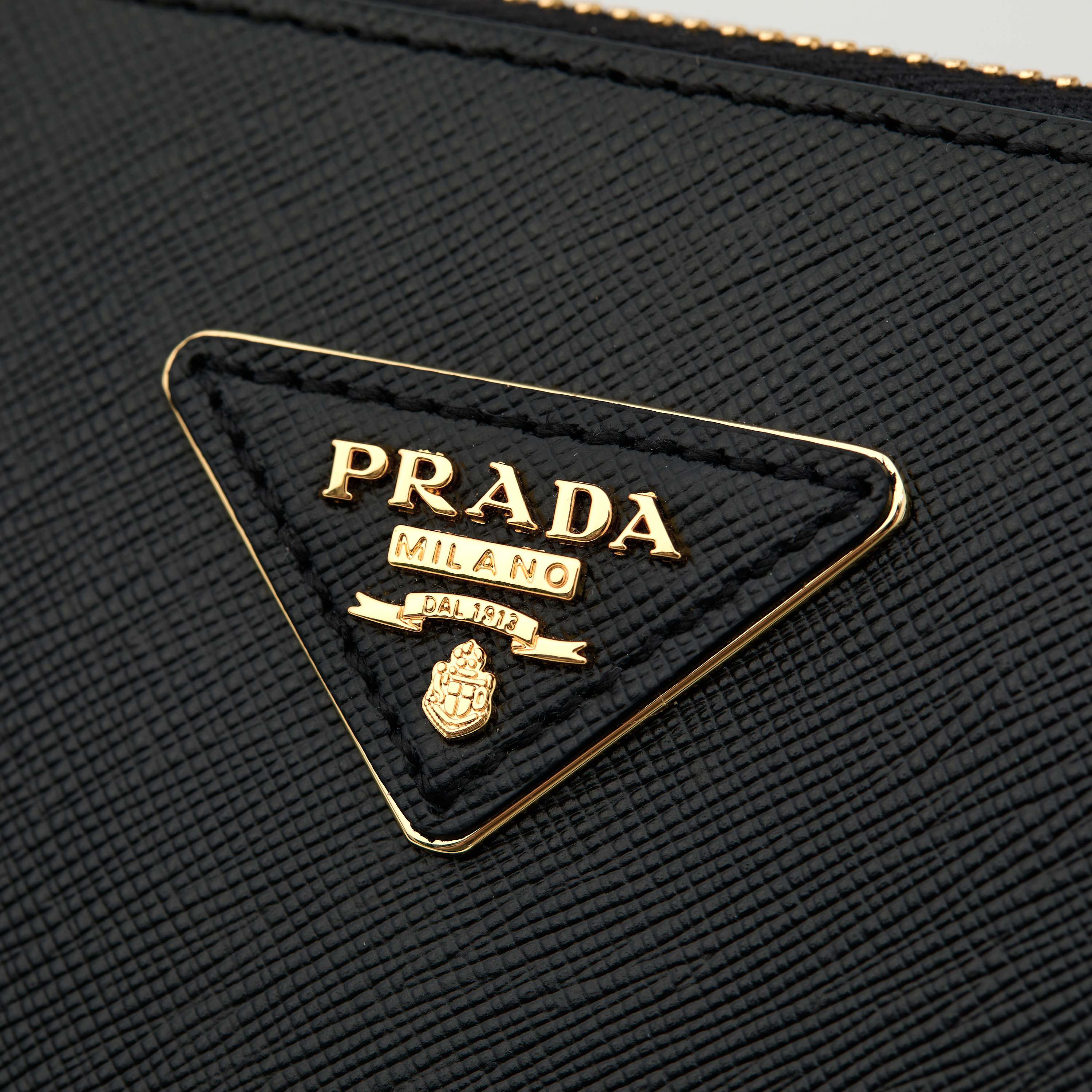 Prada 프라다 갤러리아 1BA274 사피아노 레더 누드 블랙 토트백 32cm 5