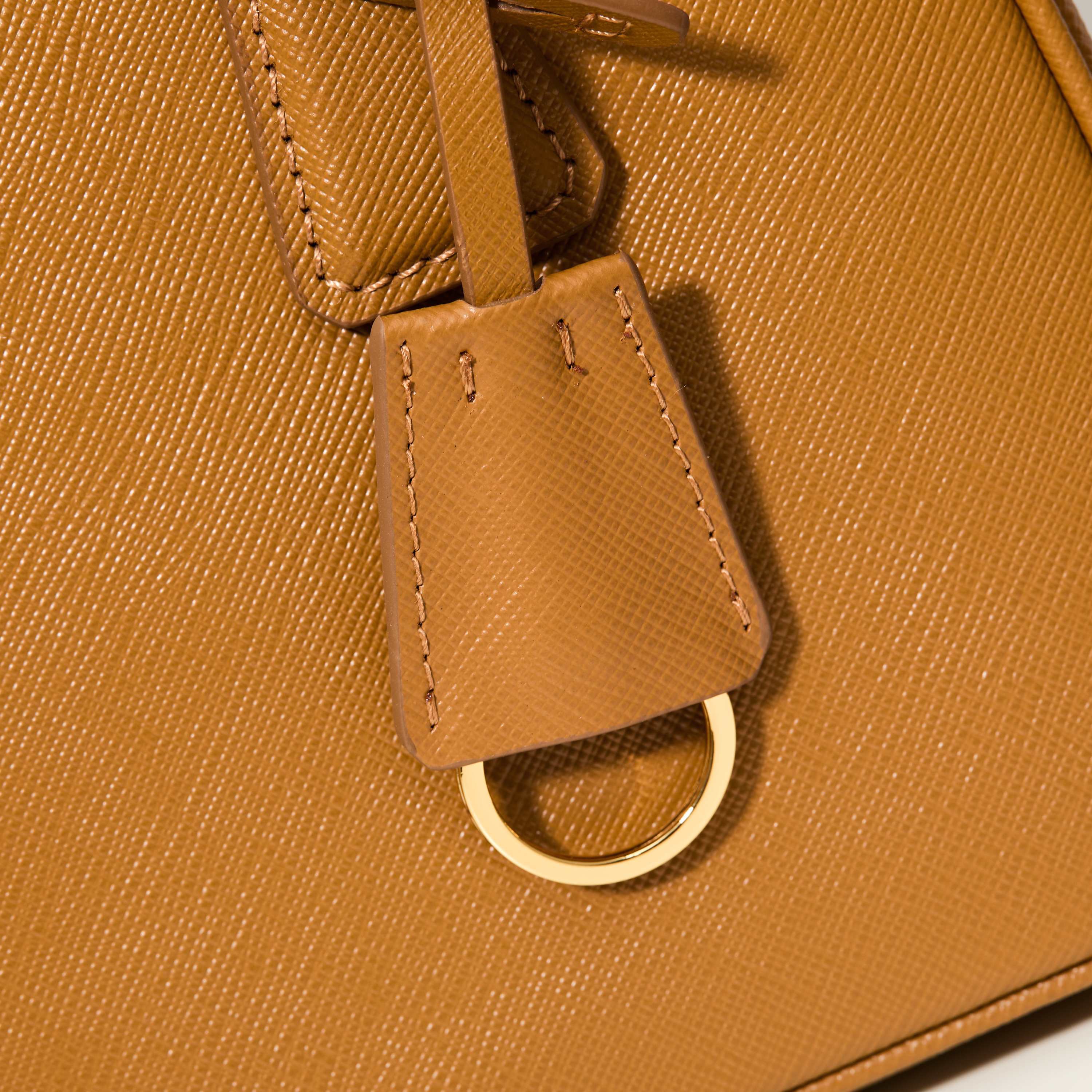 Prada 프라다 갤러리아 미니 탑핸들백 사피아노 레더 캐러멜 브라운 골드 14