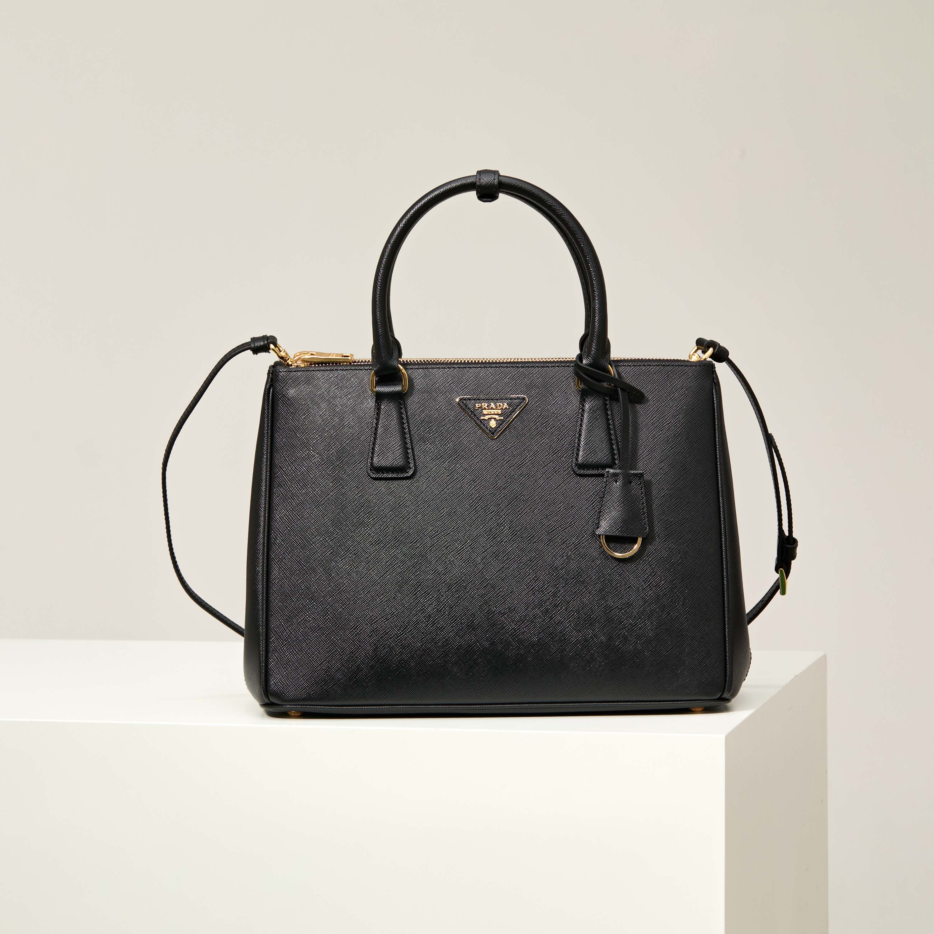 Prada 프라다 갤러리아 미니 탑핸들백 사피아노 레더 캐러멜 브라운 골드 1