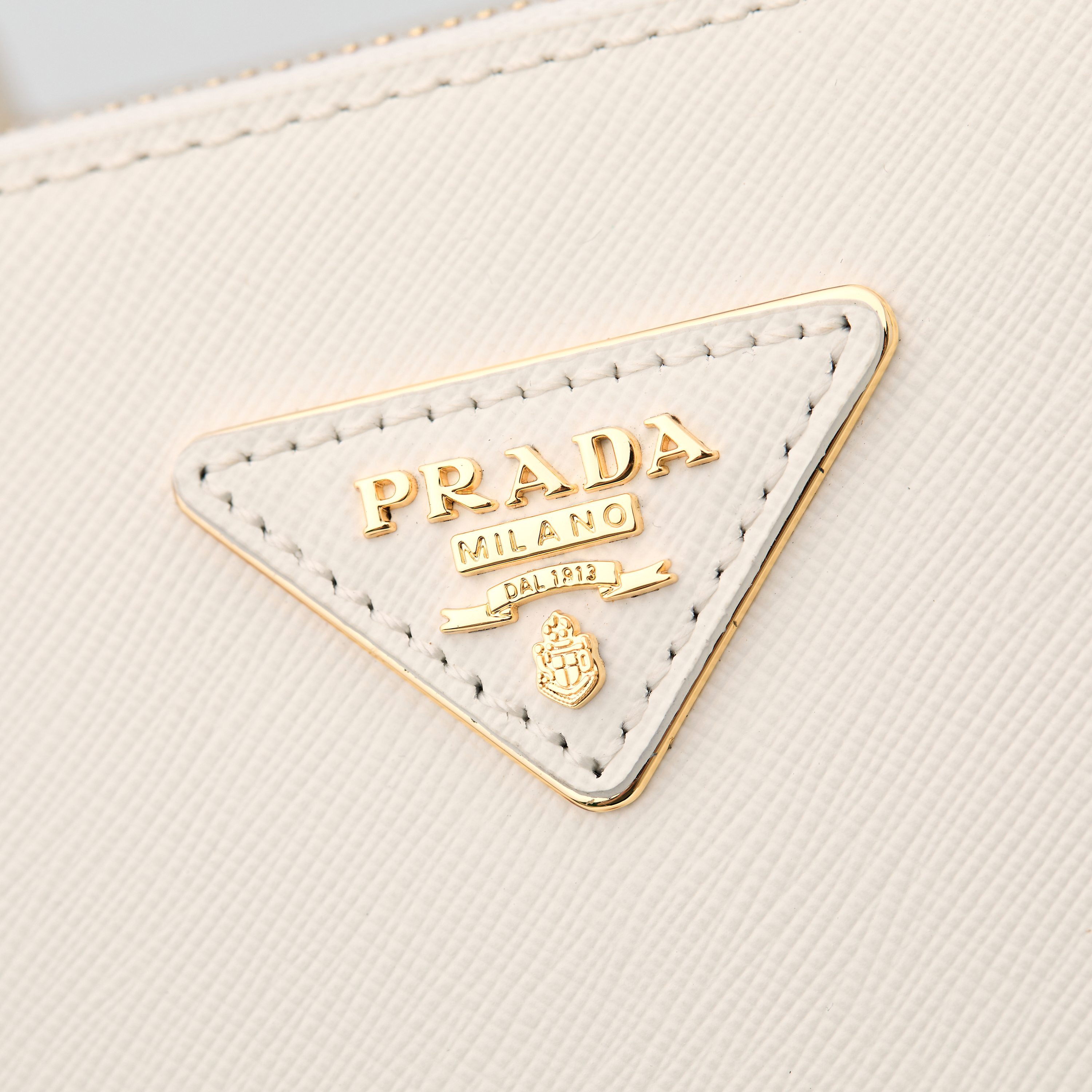 Prada 프라다 갤러리아 미니 탑핸들백 사피아노 레더 캐러멜 브라운 골드 5